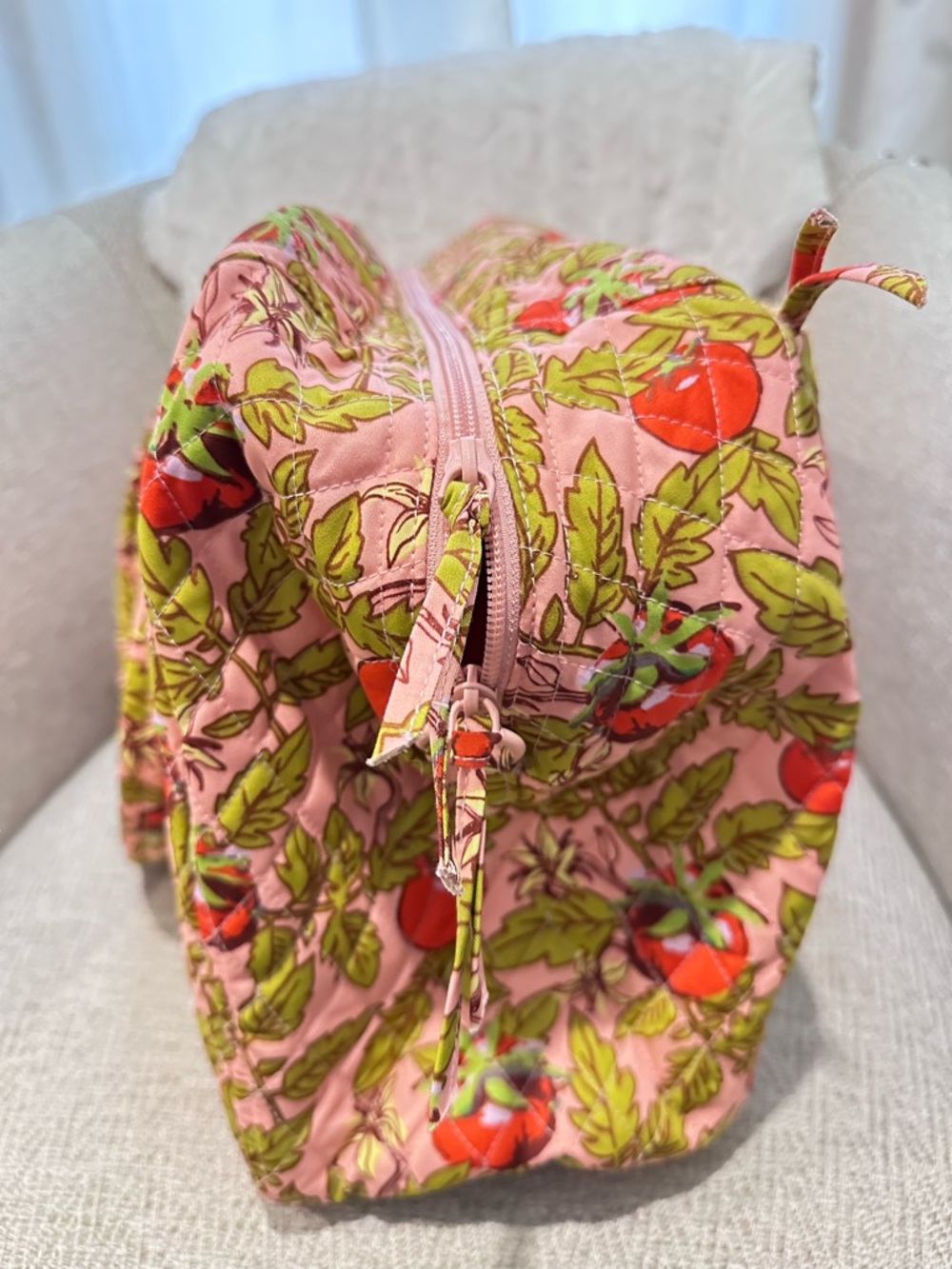Vera Bradley Miramar Cotton Weekender Tote Bag Tomato Vines - Picture 4 of 13